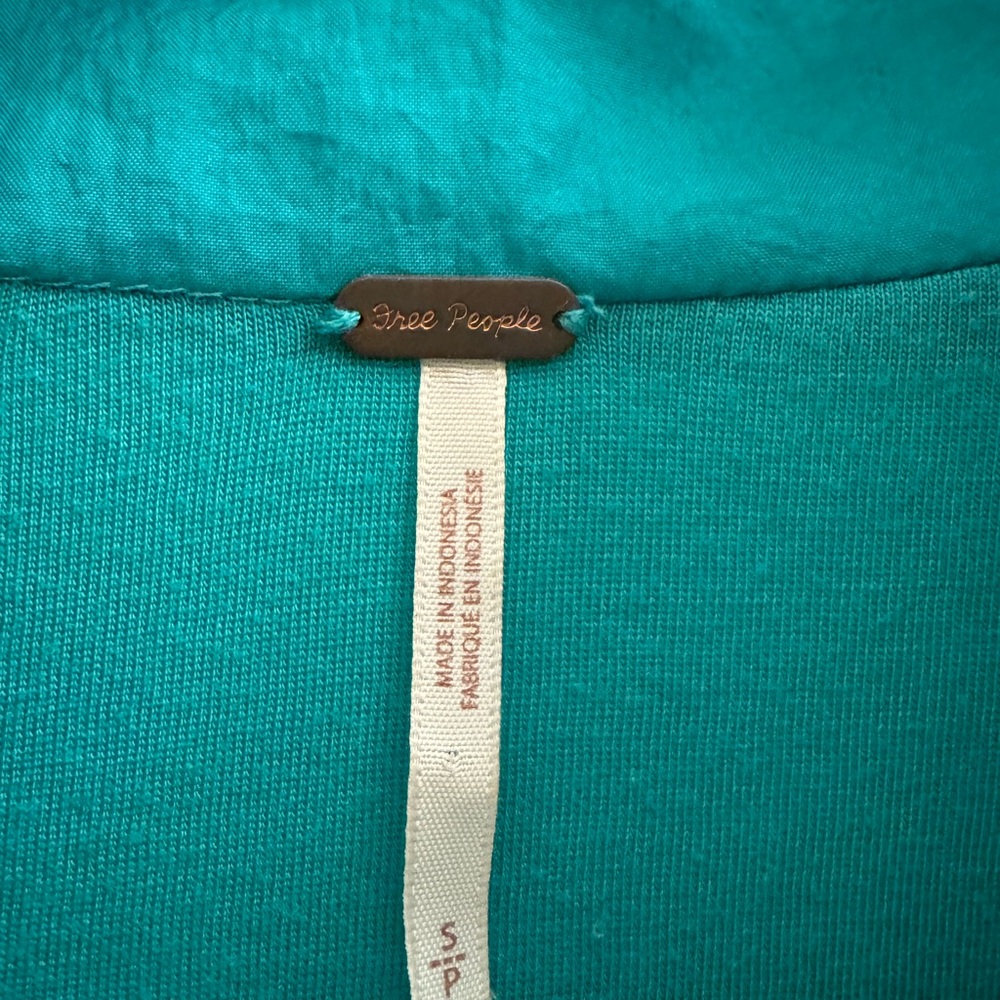 Free People Balloon Bomber Jacket in Turquoise. Size S/P - Picture 5 of 6